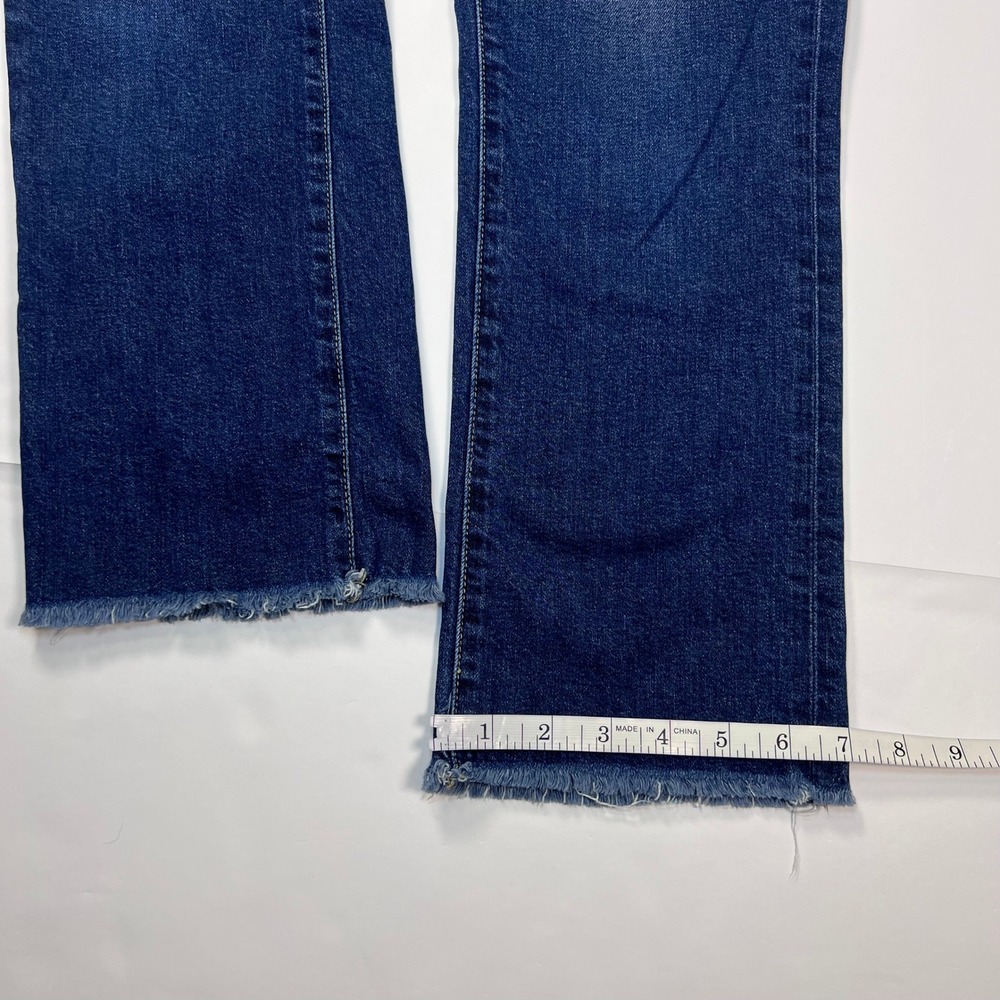 PAIGE Jacqueline Straight Jeans Size 28 Domino Blue High Rise Raw Hem Denim - Picture 9 of 12